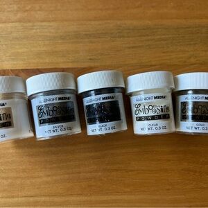 Embossing Powder Set - Silver, Black, Clear, Gold